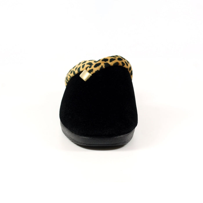 Michelle Black Ocelot Slipper