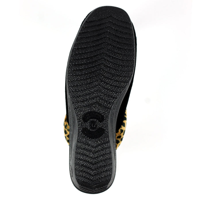 Michelle Black Ocelot Slipper