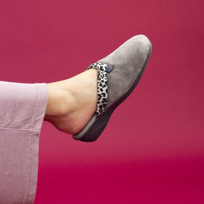 Michelle Grey Ocelot Slipper