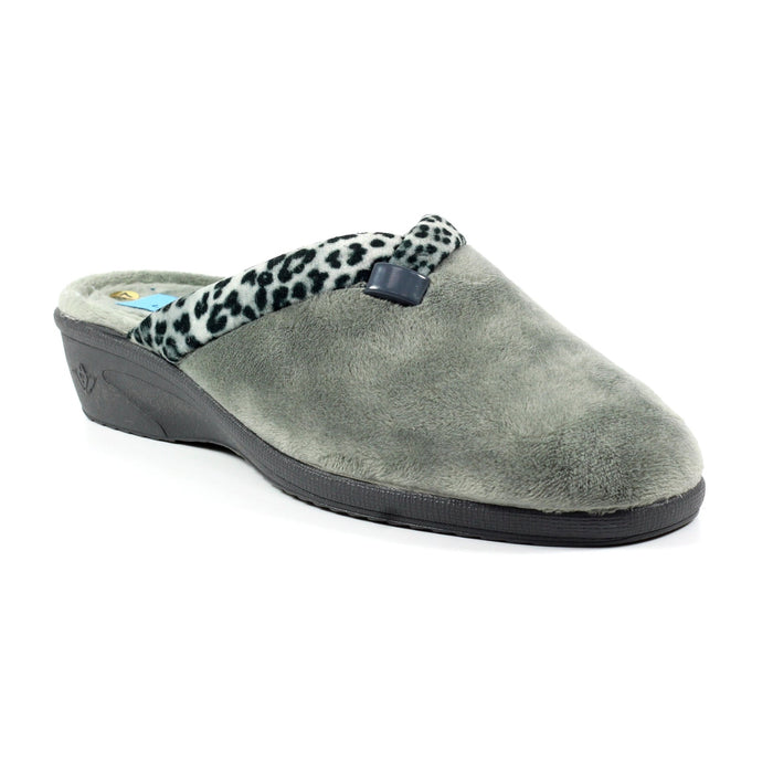 Michelle Grey Ocelot Slipper