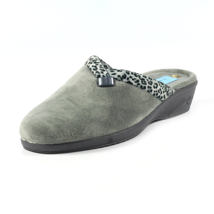 Michelle Grey Ocelot Slipper