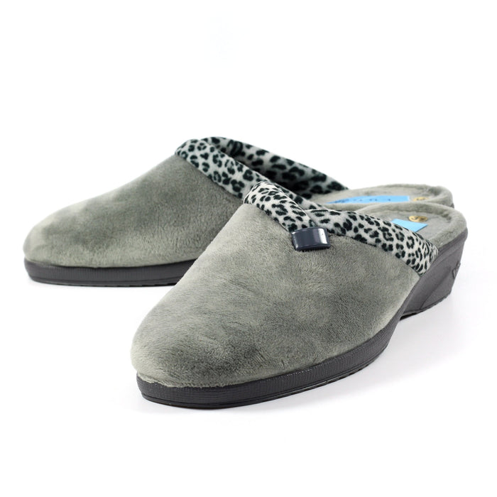 Michelle Grey Ocelot Slipper
