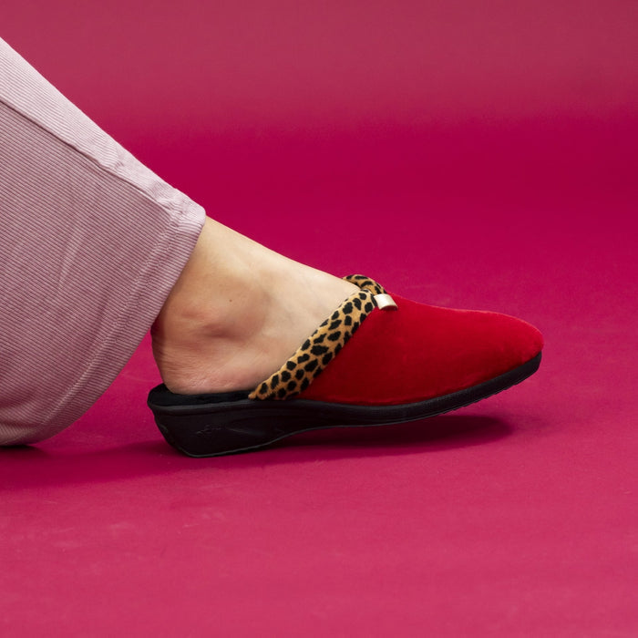 Michelle Red Ocelot Slipper