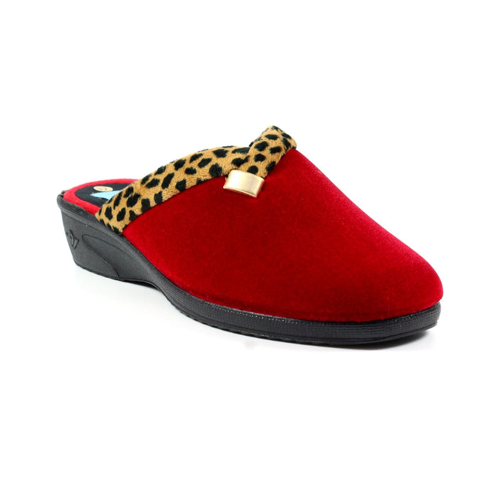 Michelle Red Ocelot Slipper