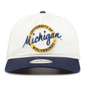 Michigan Original Circle snapback hat with embroidered school design, front view