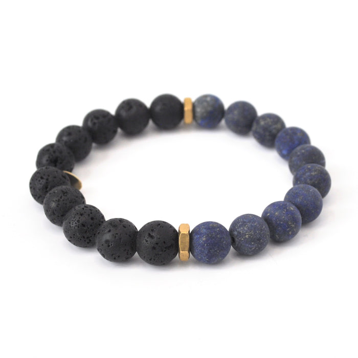 Midnight Lapis Lazuli + Lava Bracelet | Hex Nuts