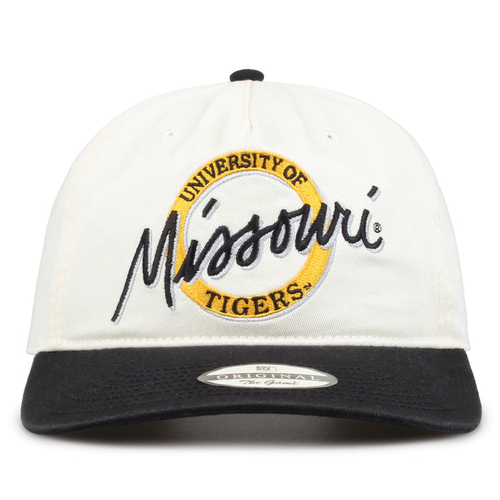 Missouri Original Circle snapback hat with embroidered school design, front view