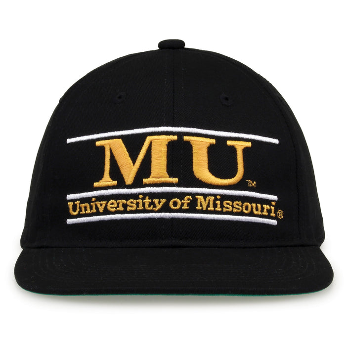 Missouri Retro Bar snapback hat in black, front view