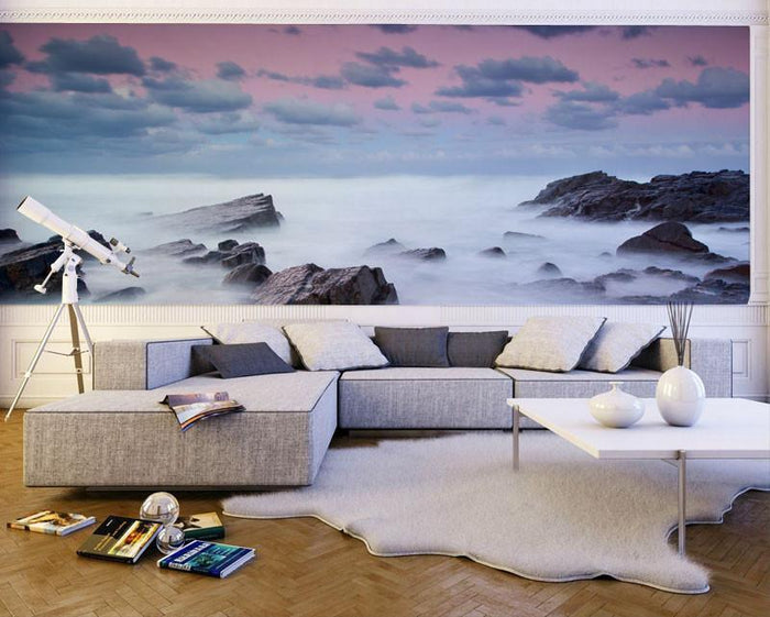 Misty Seascape Wall Mural-Wall Mural-Eazywallz