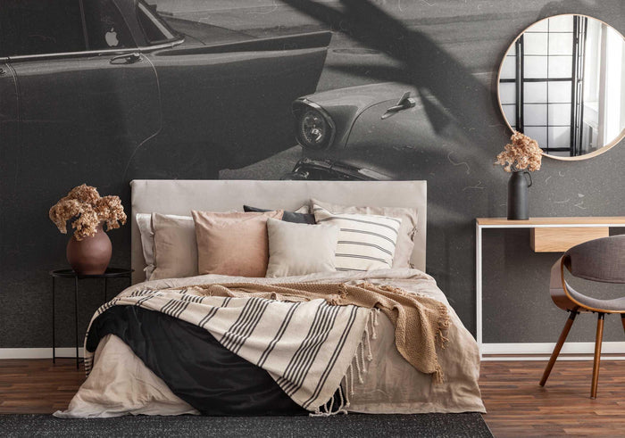Monochrome Cars Mural Wallpaper-Wall Mural-Eazywallz
