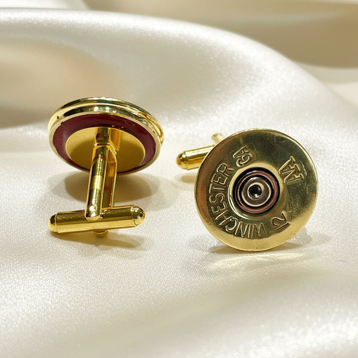 Montecito Winchester 12 Gauge Brass Cufflinks | Handmade Shotgun Shell Cufflinks