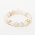 Moonstone Bracelet | Cream + Gold Rings