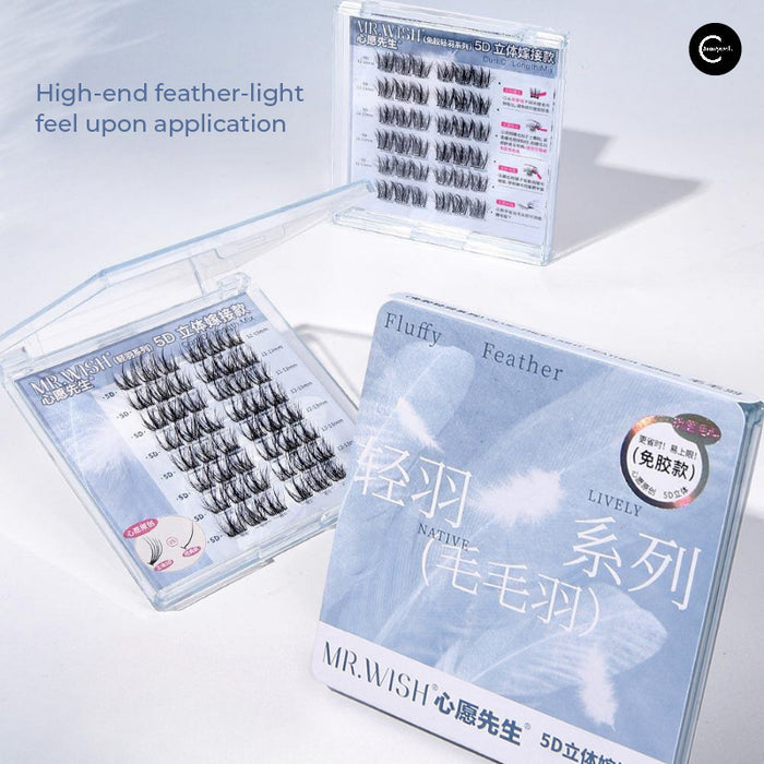 MR.WISH 5D Dimensional Light Feather Glueless Eyelashes style #01 detail
