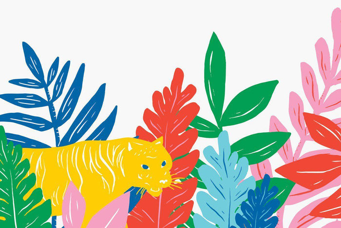 Multicolor Jungle Tiger Cut Out Wall Mural-Wall Mural-Eazywallz