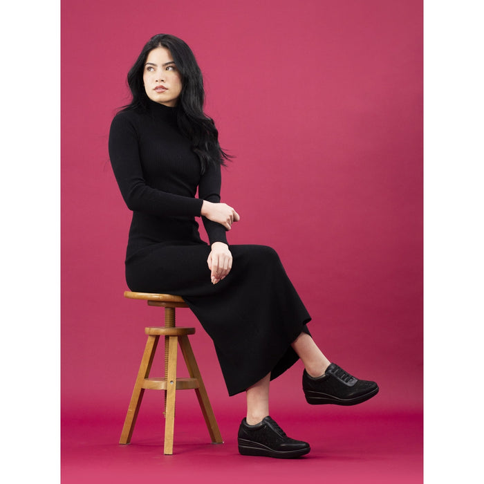 Muriel Black Wedge Trainer