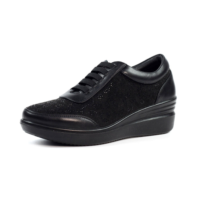 Muriel Black Wedge Trainer