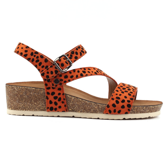 Muster Orange Wedge Sandal
