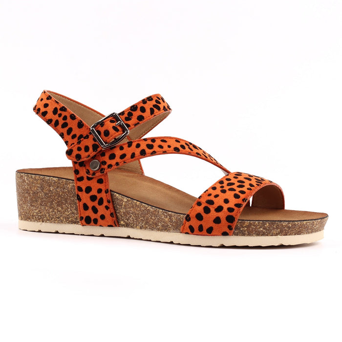Muster Orange Wedge Sandal