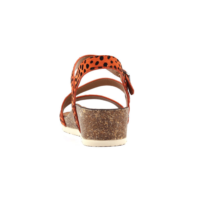 Muster Orange Wedge Sandal