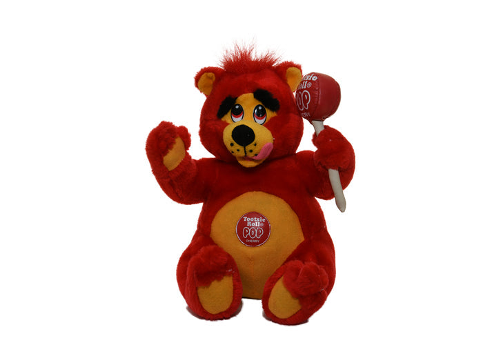 NANCO Tootsie Roll Pop Candy Cherry Red Stuffed Plush Bear 1999