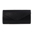 Nara Black Satin Clutch Bag