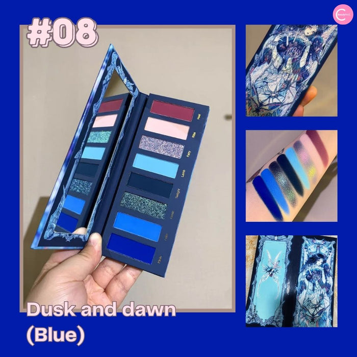 Narimi "Back to the 90s" Eyeshadow Palette - #08 Dusk and dawn (Blue) 08 #Dusk and dawn (Blue) + 09 #Dark night firefly (Wine red)