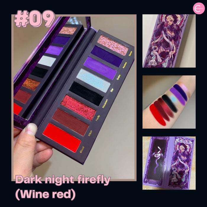 Narimi "Back to the 90s" Eyeshadow Palette - #09 Dark night firefly (Wine red) detail