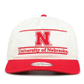 Nebraska Original Bar snapback hat with embroidered school design, front view
