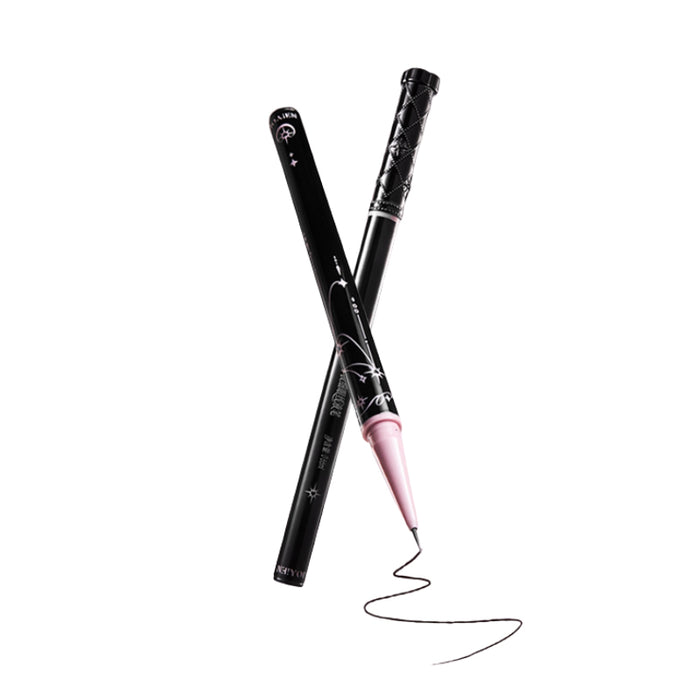 NEIYOU liquid eyeliner pen with pink fine-tip applicator and black swatch