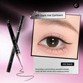 NEIYOU Magic Wand Ultra-Fine Liquid Eyeliner #01, black pen and applicator with black winged eye swatch