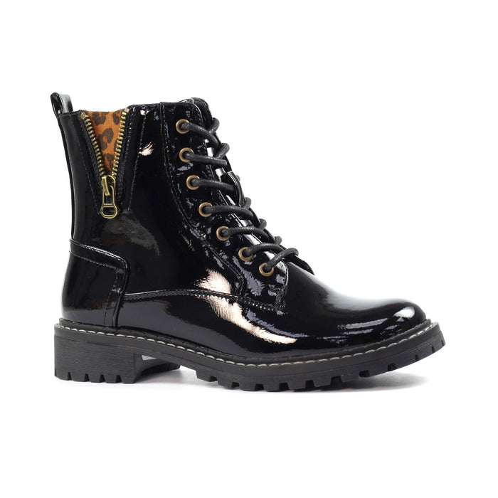 Nevada Black Patent Ankle Boot