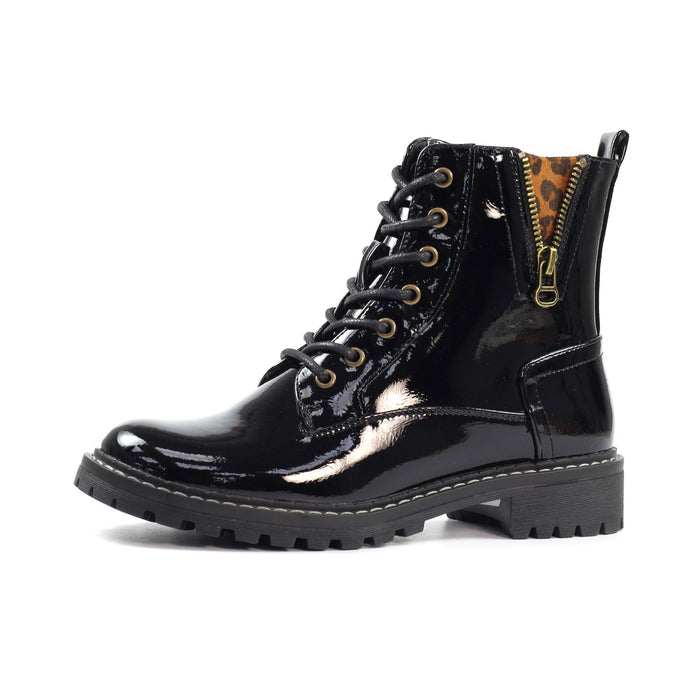 Nevada Black Patent Ankle Boot