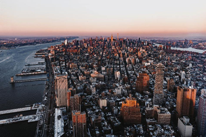 New York Skyline at Dawn Wall Mural-Wall Mural-Eazywallz