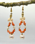 Niihau + White Pearl and Coral Dangles