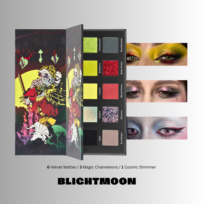 NOIRICORN x @ghoul.in.japan BLIGHTMOON eyeshadow palette detail view