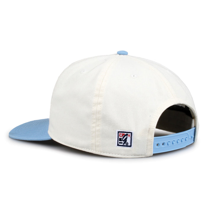North Carolina Original Circle snapback hat showing adjustable snap closure and The Game logo, rear view