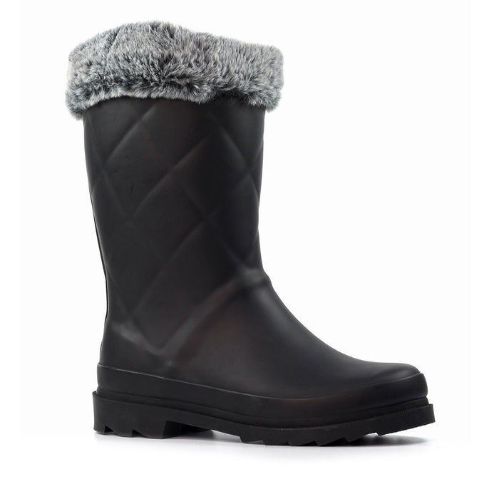 Norway Black Faux Fur-Lined Wellington
