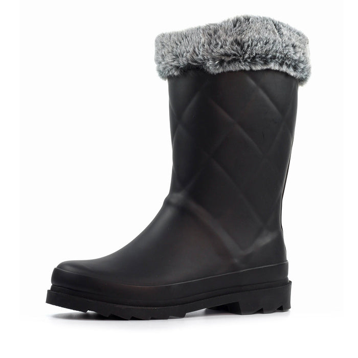 Norway Black Faux Fur-Lined Wellington
