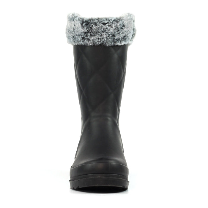 Norway Black Faux Fur-Lined Wellington