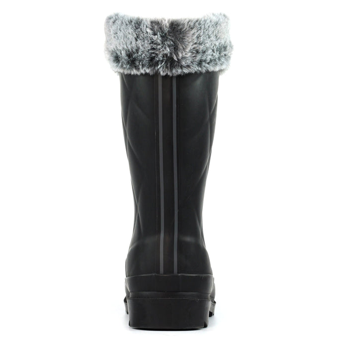 Norway Black Faux Fur-Lined Wellington