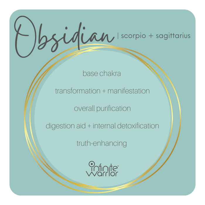 Obsidian Crystal Bracelet | Matte Black Snowflake + Buddha