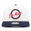 Ole Miss Original Circle snapback hat with embroidered school design, front view