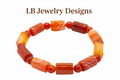 Orange Carnelian Gemstone Beaded Bracelet
