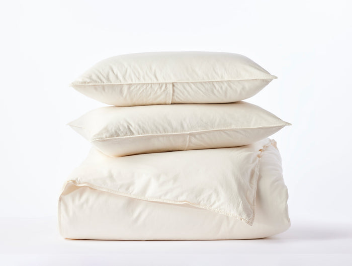 ORGANIC CRINKLED PERCALE DUVET SET | BEDDING
