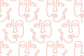 Pale Pink Empty Abstract Faces Wall Mural-Wall Mural-Eazywallz