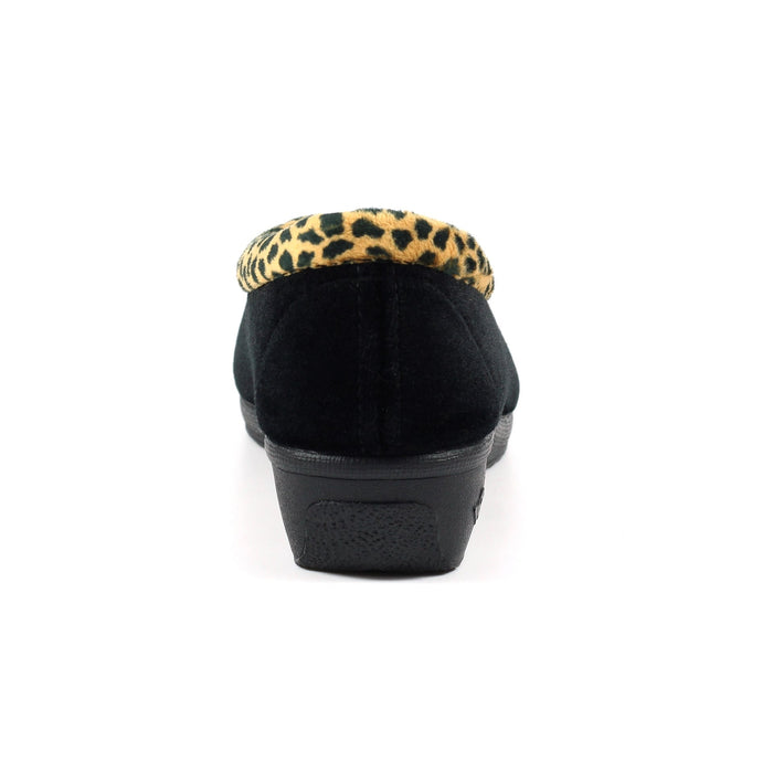 Paloma Black Leopard Trim Slipper