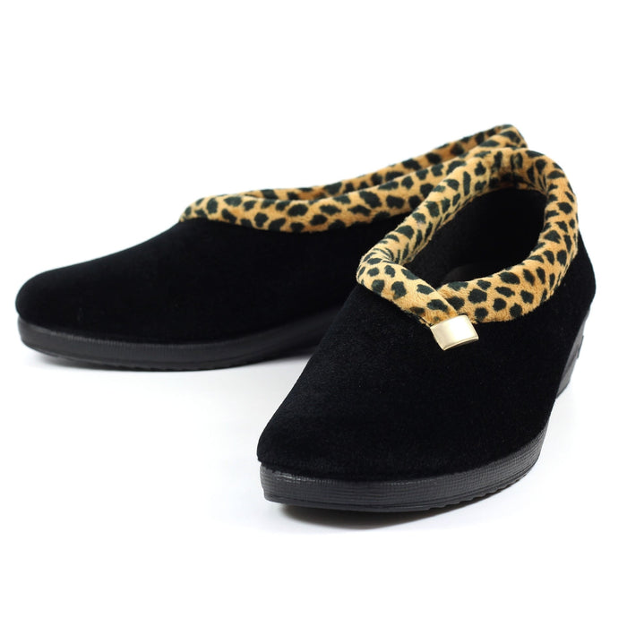 Paloma Black Leopard Trim Slipper