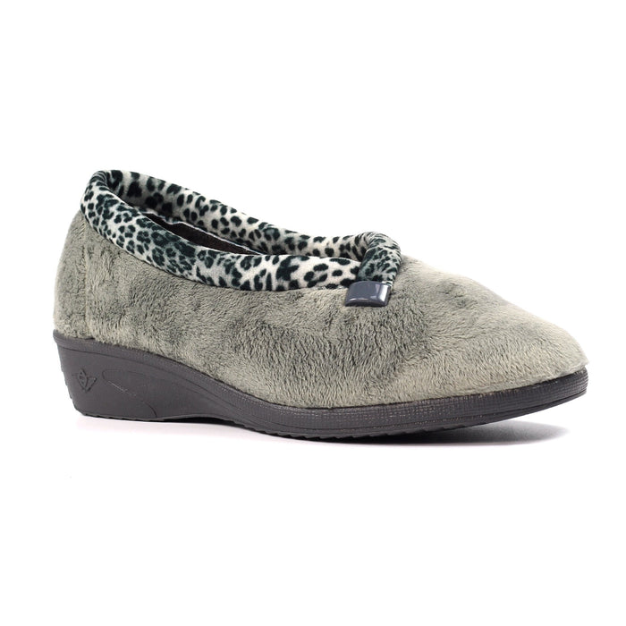 Paloma Grey Leopard Trim Slipper