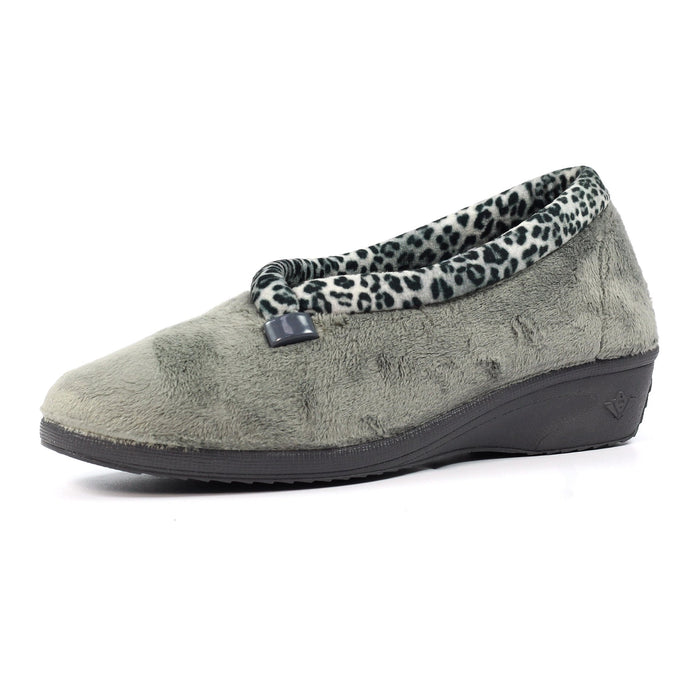 Paloma Grey Leopard Trim Slipper