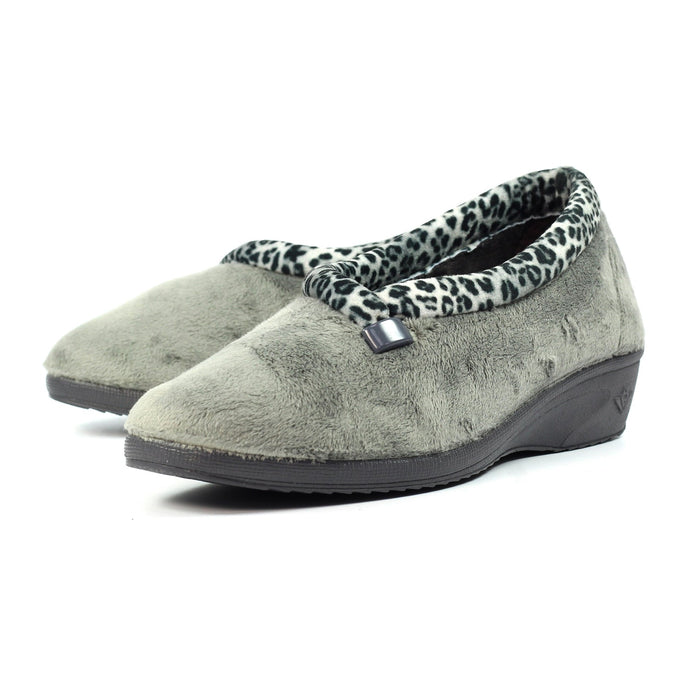 Paloma Grey Leopard Trim Slipper